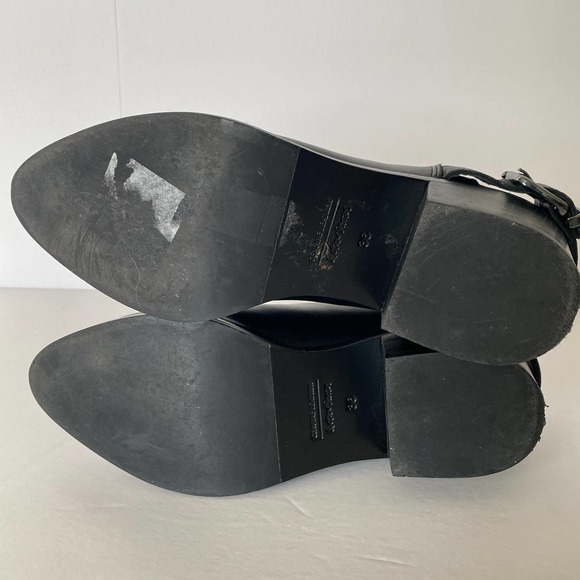 & other stories Black Leather Booties Size 36 block heel buckle - Picture 7 of 8